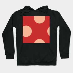 minimalist polka dot in vibrant bold red and blush, classic graphic pattern Hoodie